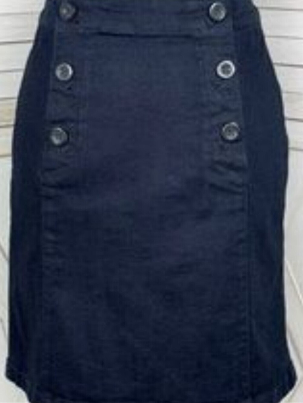 Loft Dark Blue Denim Sailor Mini Skirt - Dual-Sided Buttons. - Size 12